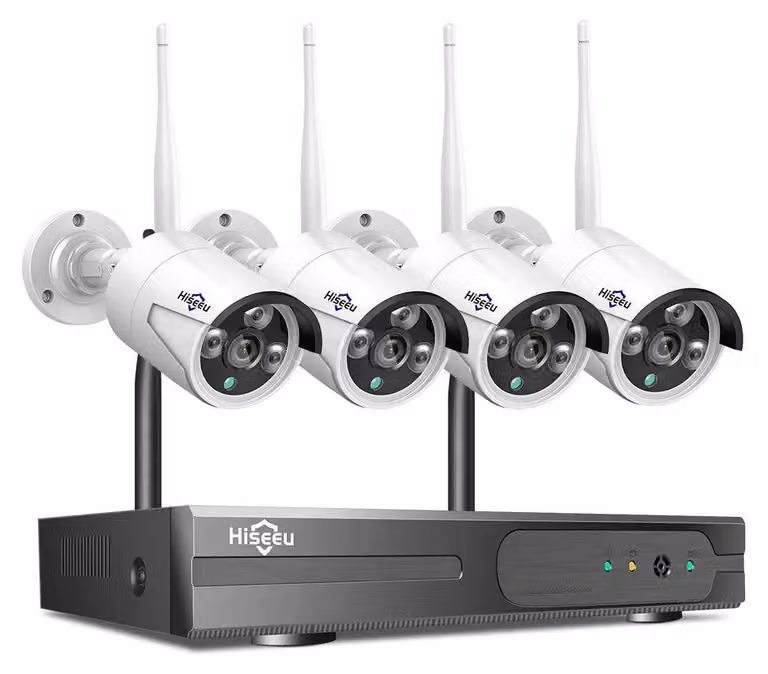 Sistema di telecamere di sicurezza - 10 canali, telecamera da 3 megapixel - Per uso esterno - Telecamera di sorveglianza - Rilevamento umano tramite intelligenza artificiale