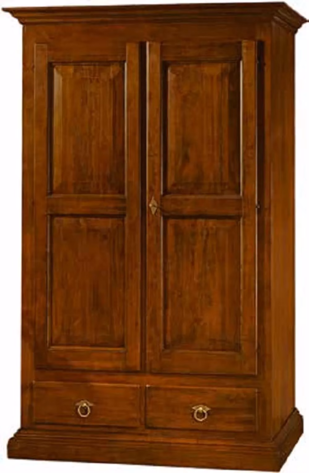 Armadio a 2 ante in legno massello Mobili 2G colore noce L/P/H: 125 x 61 x 200 cm – 1
