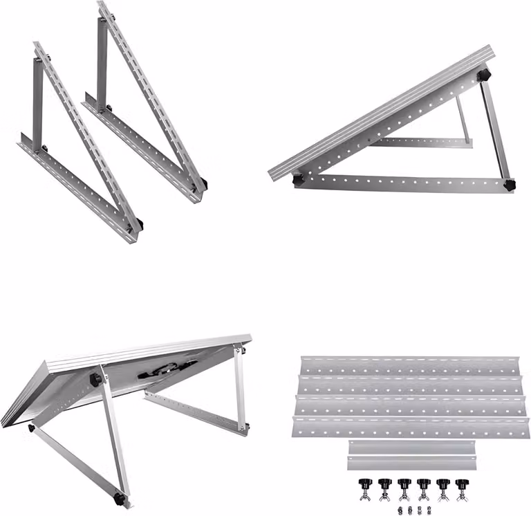 Staffa per centrale elettrica da balcone Set di elevazione Staffa solare per tetto da 45" pollici Staffa per modulo solare per tetto piano