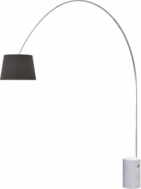 Piantana Contemporanea Turning Marmo Bianco Cilindro Diffusore Nero 1 Luce E27