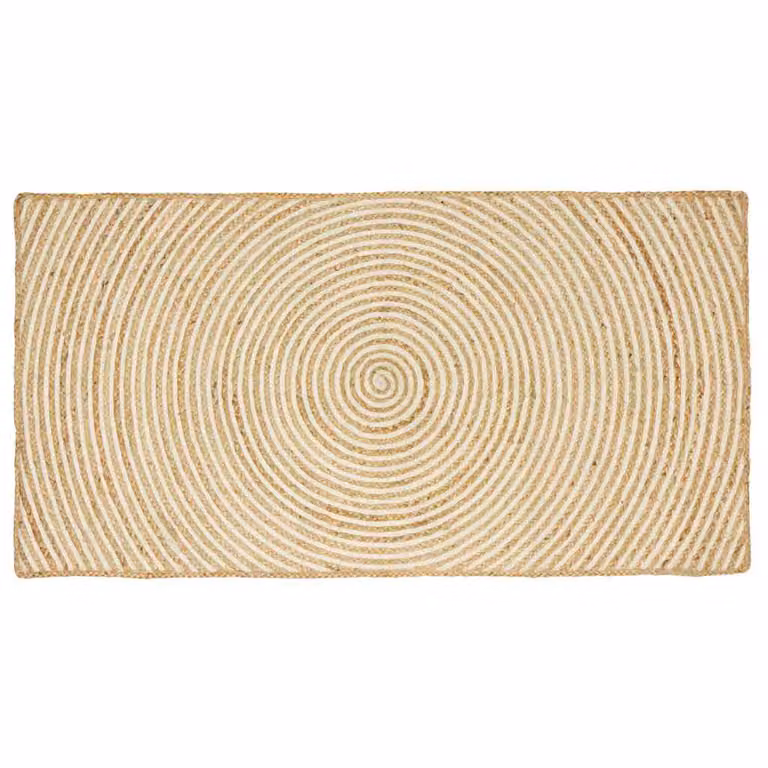 Tappeto da area moderno in juta vidaXL, bianco e beige, L 150 x P 80 cm
