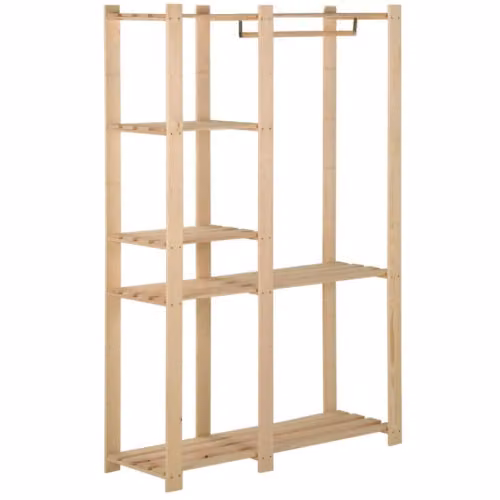 Stender portabiti multi ripiano in legno di pino massello – 110 x 38 x 170 cm
