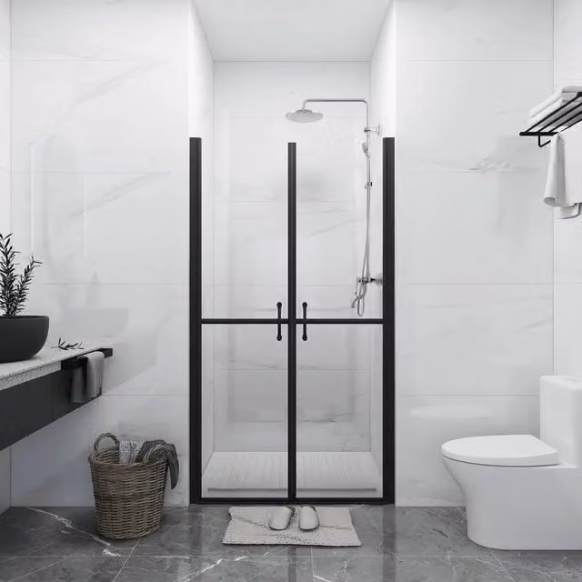 Porta per Doccia Rettangolare in Vetro Trasparente vidaXL L: 88-91 cm, H: 190 cm