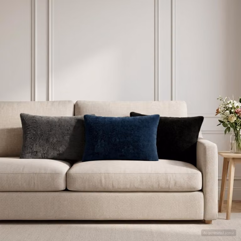 Set di 2 federe vidaXL HEERLEN in ecopelliccia grigia, L 50 cm x P 70 cm