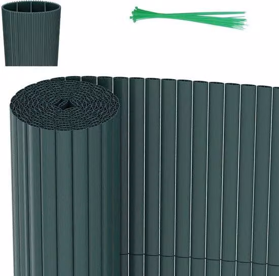Recinzione da giardino in PVC 1,6 x 3 m - Protezione della privacy e divisorio per balconi - Verde