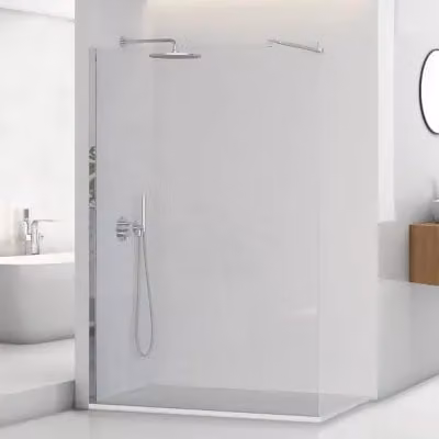 Doccia Walk-In Tay Trasparente con Profilo Cromo, L 120 cm x H 200 cm, Spessore Vetro 8 mm