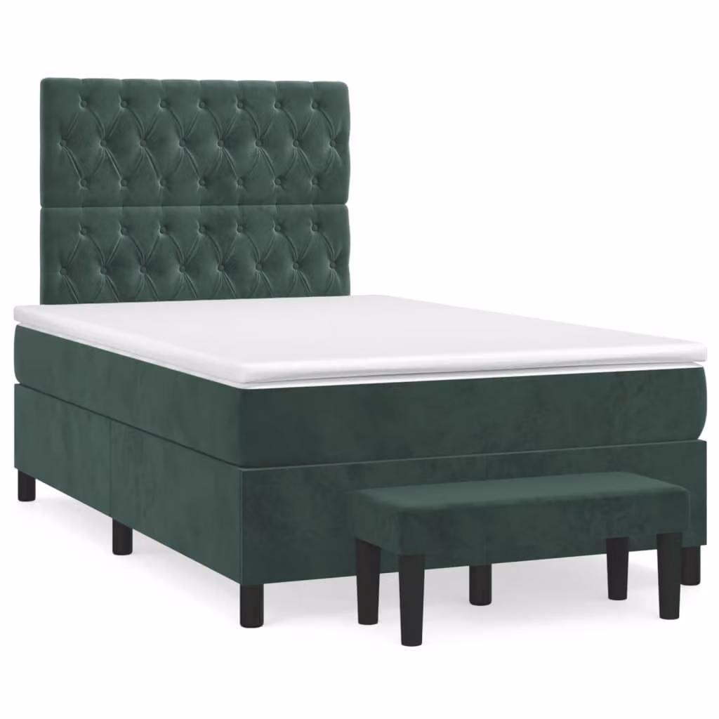 Maison Exclusive - Letto boxspring con materasso verde scuro 120x190 cm velluto