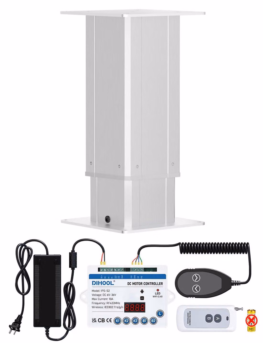 Tavolo regolabile elettricamente, capacità di carico 270 kg, altezza regolabile da 670 a 1170 mm, connessione Wi-Fi, corsa di 500 mm, velocità di 5 mm/s