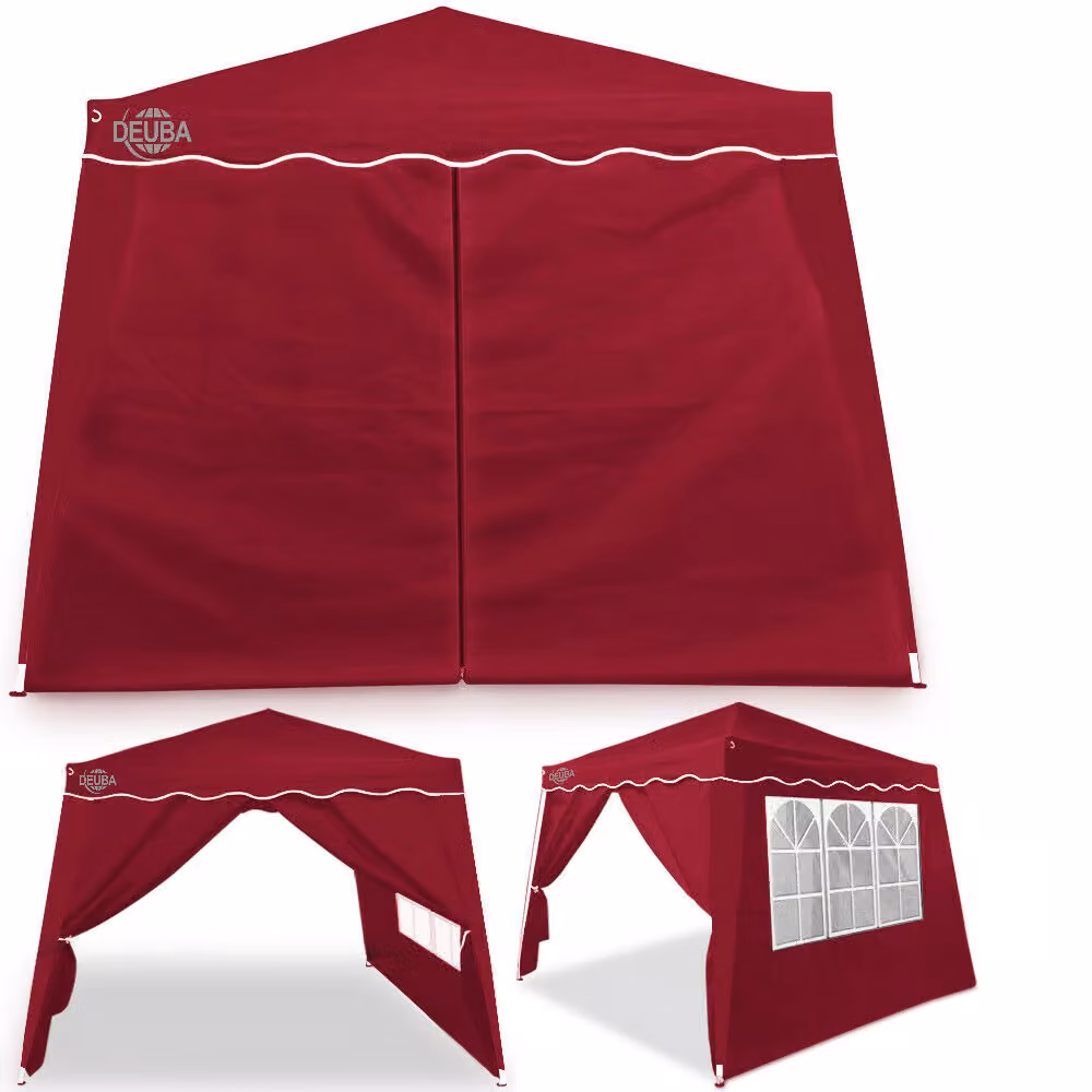 Gazebo pieghevole Capri Casaria® rosso con 4 pareti laterali L/P: 300 x 300 cm – 2