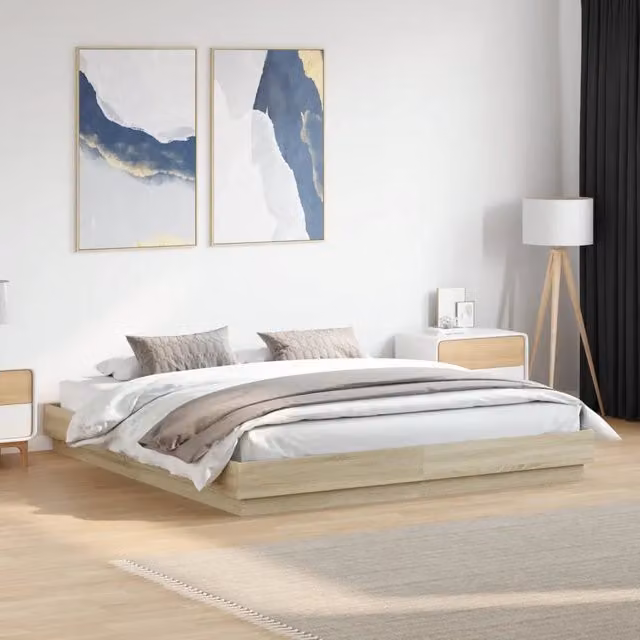 Giroletto-Struttura Letto Rovere Sonoma 180x200 cm in Legno Multistrato 301009