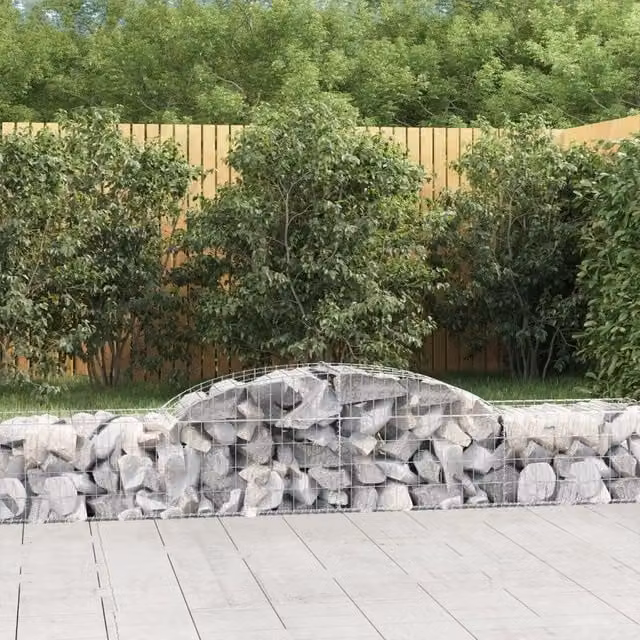 Cesti Gabbioni ad Arco 7 pz 300x50x40/60 cm Ferro Zincato 3146652