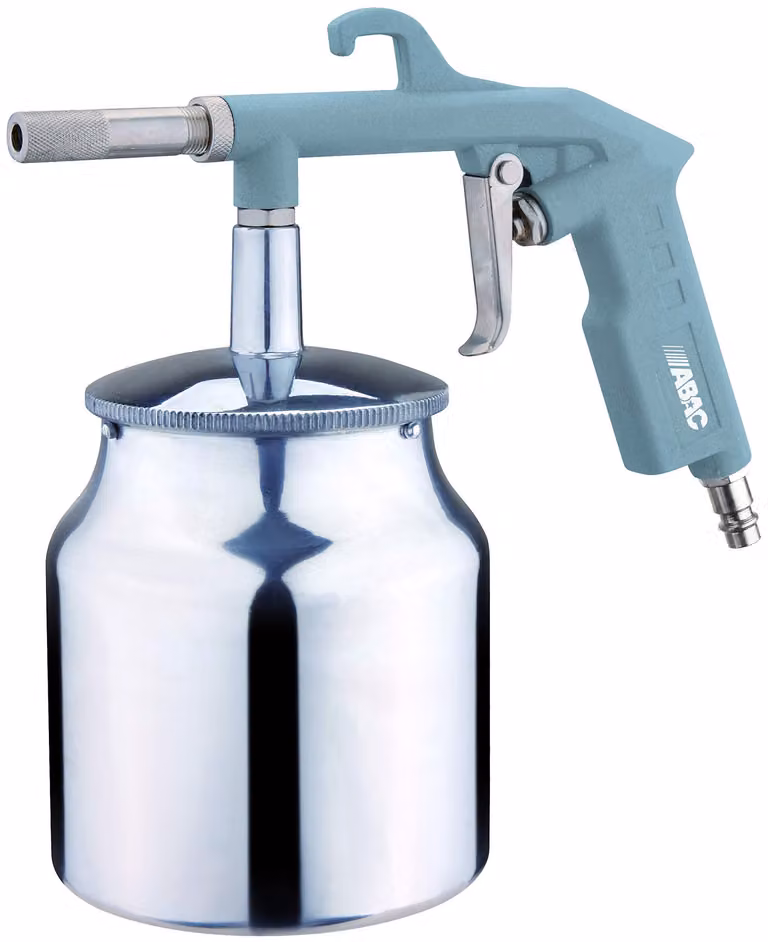Pistola per sabbiatura ABAC, modello G-560A, con serbatoio di sabbia da 1 litro, compatibile con compressore