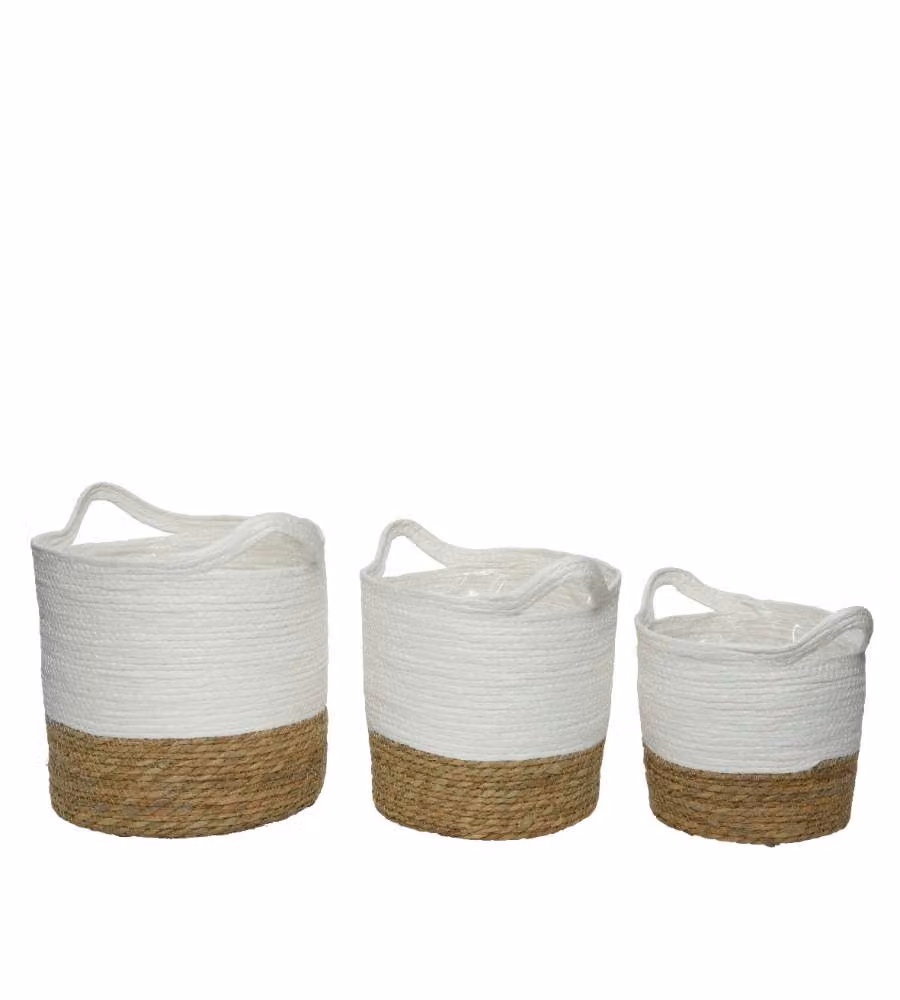 Cesta con manici 33x33x h31 cm colore bianco