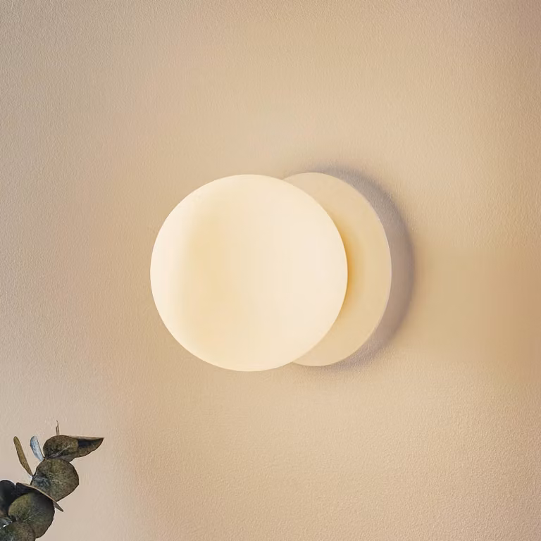 Applique da parete Minerva K1 EMIBIG LIGHTING, dimmerabile, Bianco / Opale, Corridoio, Metallo, Applique