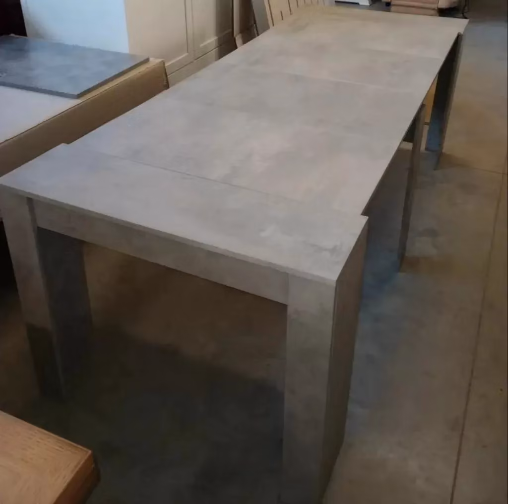 Consolle-tavolo estensibile Mobili 2G in finitura beton grigio con 4 allunghe da 45 cm L: 90 cm, P: 50 cm, H: 75 cm – 2