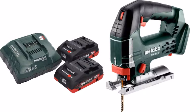 Sega alternativa a batteria Metabo STB 18 L 90 18 V 90 mm + 2 batterie LiHD 4,0 Ah + caricabatterie