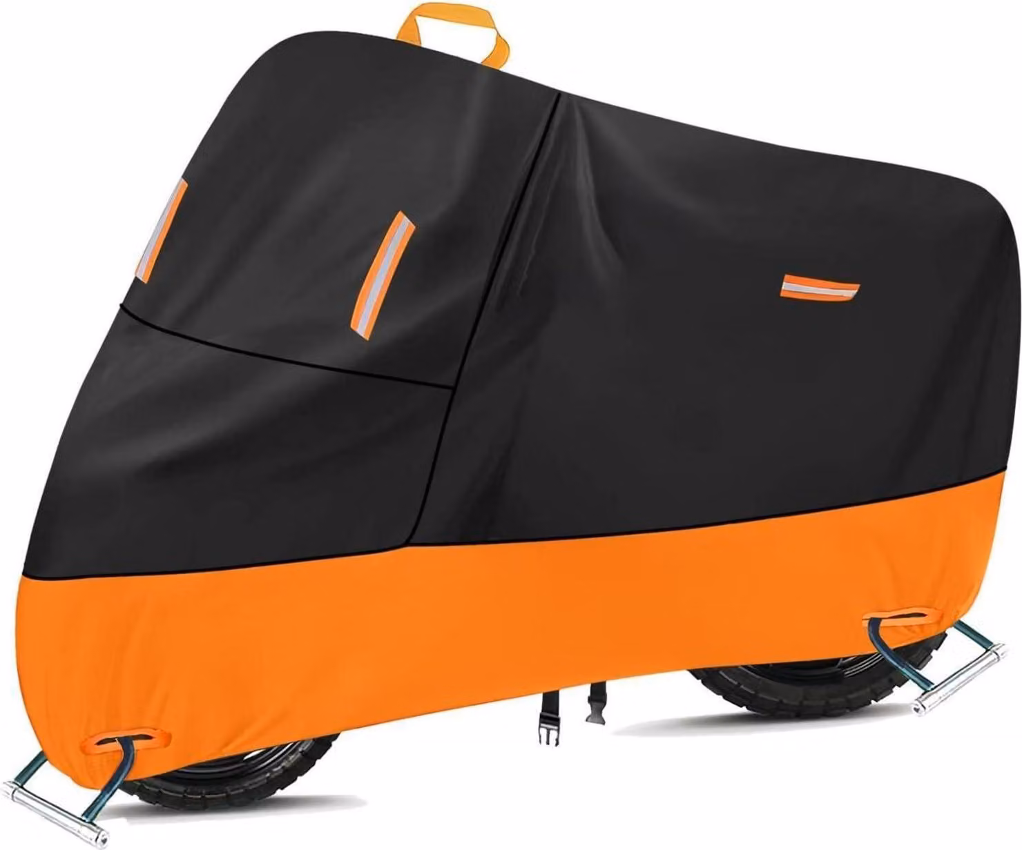 Telone per moto 300D Oxford, impermeabile, 5 strisce riflettenti, 2 fori per serrature, antivento, M 195x90x100 cm
