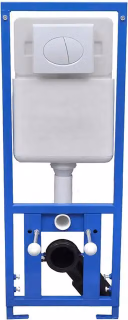 Sciacquone a scomparsa CFW5501502 con sistema dual flush e risparmio idrico, colore bianco e blu, L: 41 cm, P: 14 cm, H: 110-125 cm, capacità 11 l