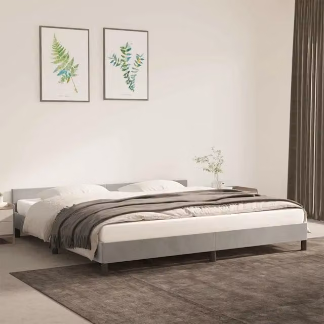 Struttura Letto Design Mania in Velluto Grigio Chiaro L/P/H: 200 x 200 cm – 1