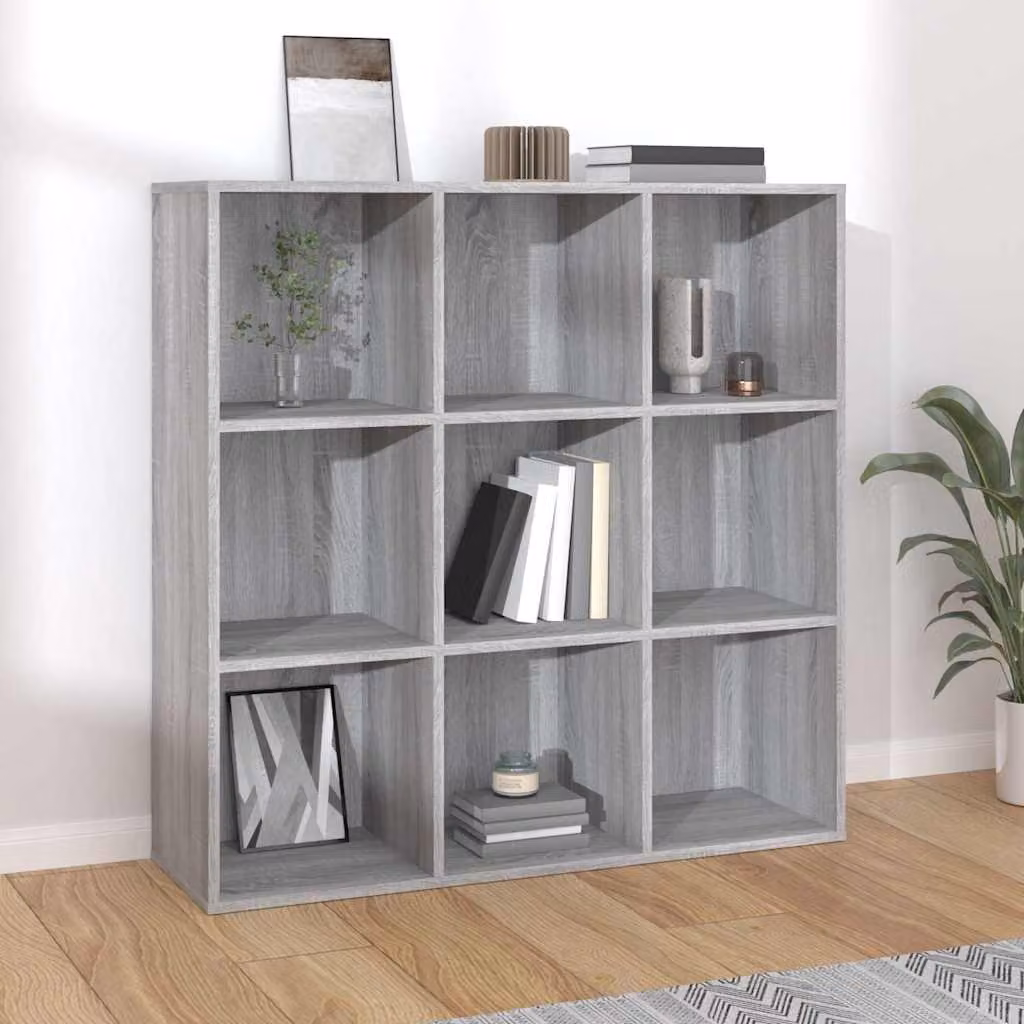 Libreria vidaXL Grigio Sonoma con pannello posteriore L: 98 cm, P: 29 cm, H: 97,5 cm