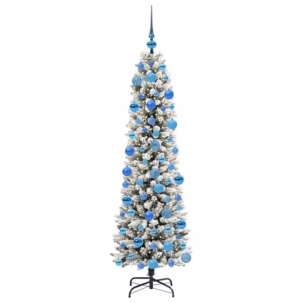 Albero di Natale artificiale moderno vidaXL bianco con 300 LED luce bianca calda, Altezza: 180 cm – 2