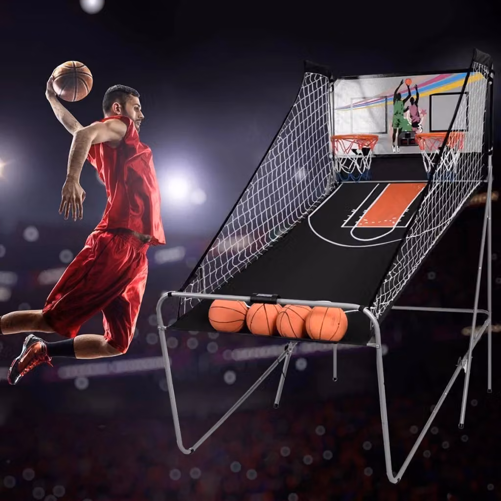 Canestro da Basket pieghevole elettronico Design Mania Grigio e Nero L: 202 cm, P: 107 cm, H: 205 cm – 2