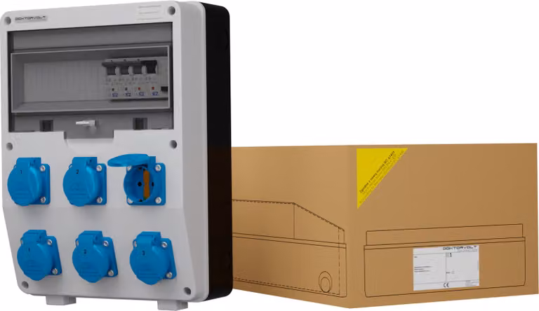 Distributore di potenza DV TD-S/FI 6x230V Distributore di potenza da cantiere Doktorvolt® 1769