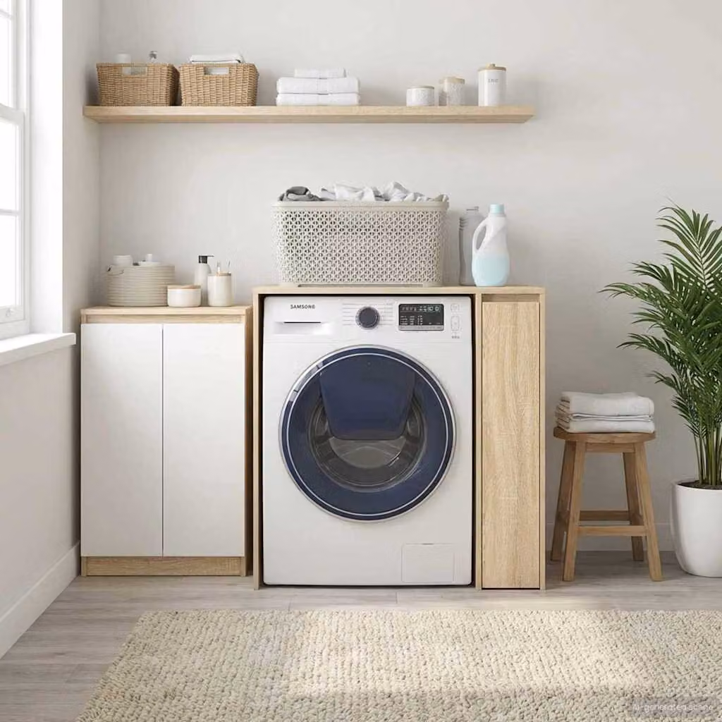 Mobiletto per lavatrice vidaXL in Rovere sonoma, L: 87 cm, P: 60 cm, H: 89 cm