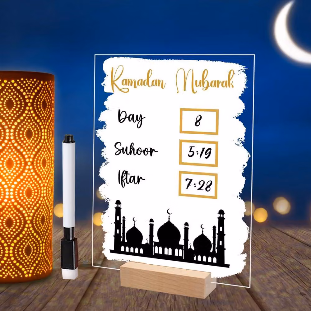Calendario Ramadan in acrilico, con 30 giorni, scritto a mano, da realizzare personalmente