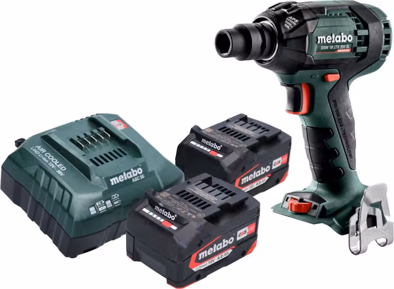 Avvitatore a impatto a batteria Metabo SSW 18 LTX 300 BL 18 V 300 Nm 1/2" Brushless + 2x batteria 4,0 Ah + caricabatteria