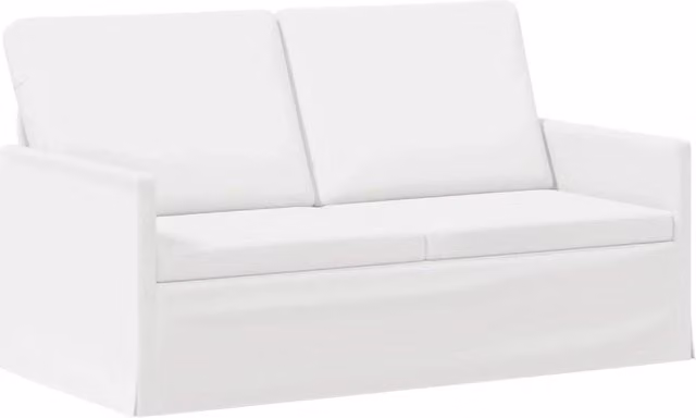 Divano a 2 posti moderno vidaXL in tessuto bianco con struttura in metallo L/P/H: 150 x 81 x 82 cm