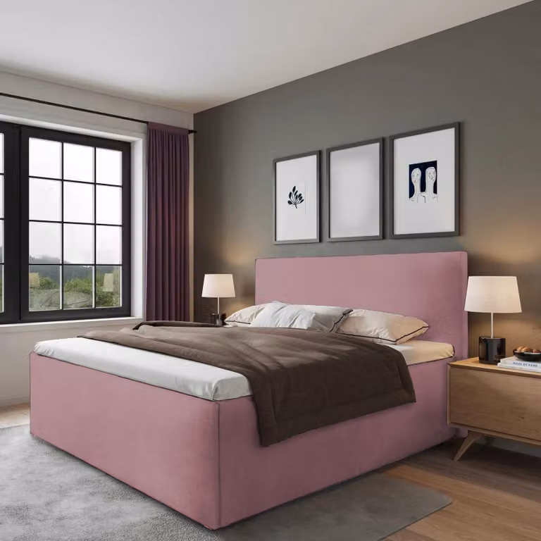 Letto imbottito Gent Rose 120 x 200 x 32 cm Rete con materasso H3 di alta qualità (fino a 120 kg) e rete a doghe