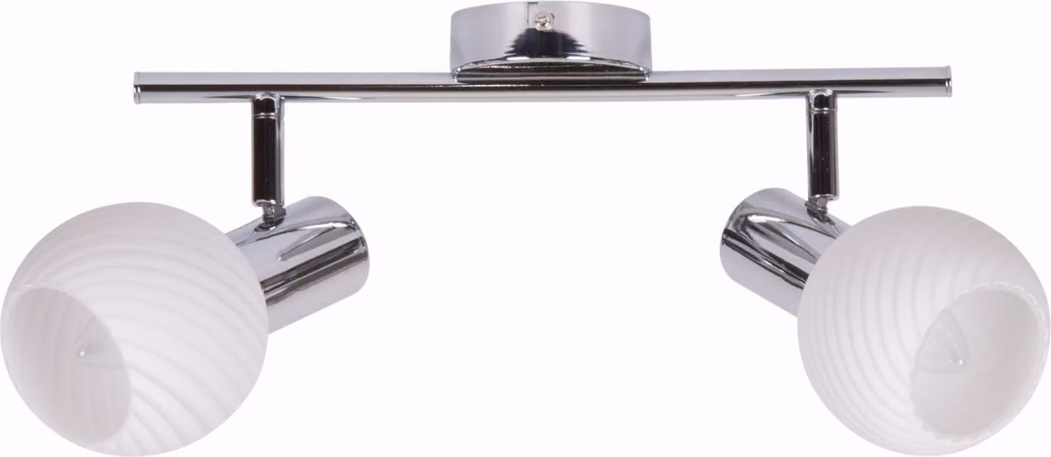 Lampada da soffitto TURNO bianca cromata 2xE14x40W in vetro, dimensioni: 20x43x14 cm, IP20, Candellux
