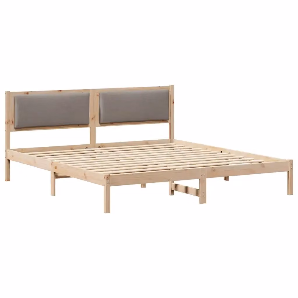 Struttura del letto Talpa vidaXL in pino massello beige o grigio 200 x 200 cm – 2