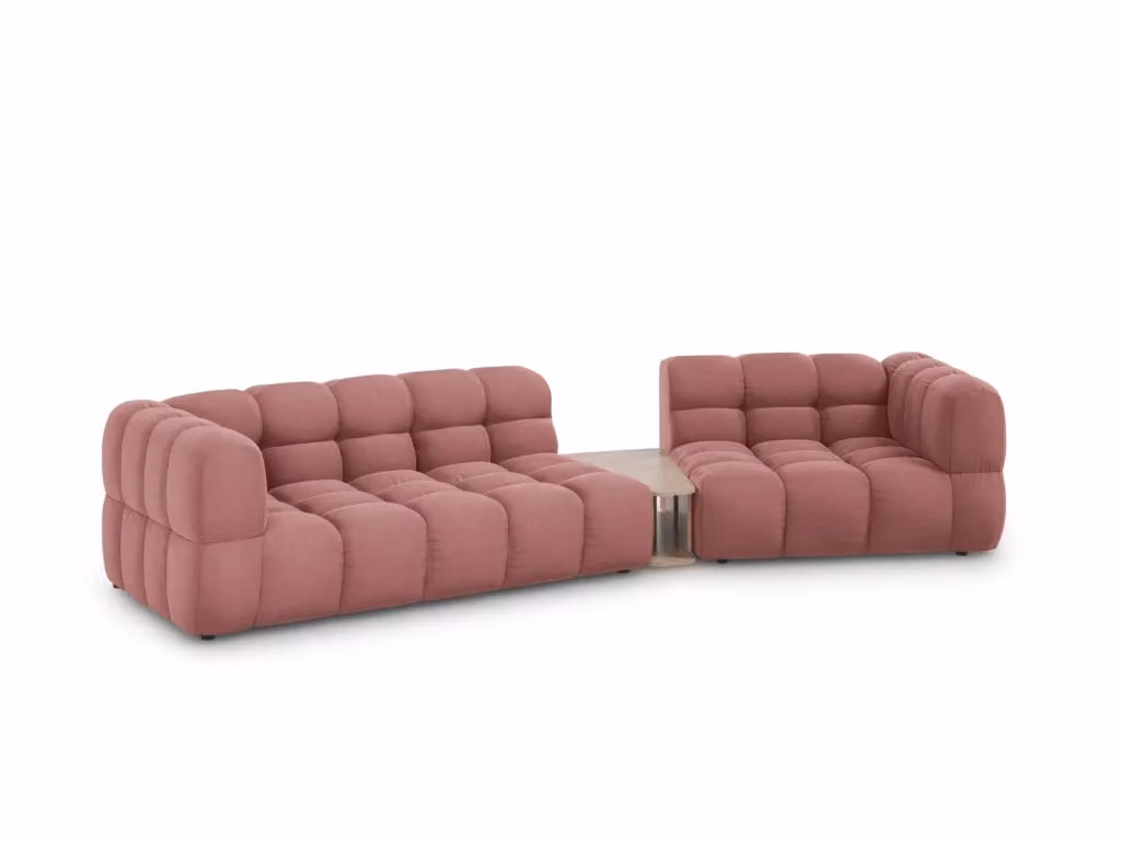 Divano modulare destro Sky Cosmopolitan Design a 3 posti in velluto rosa con funzione letto – 2