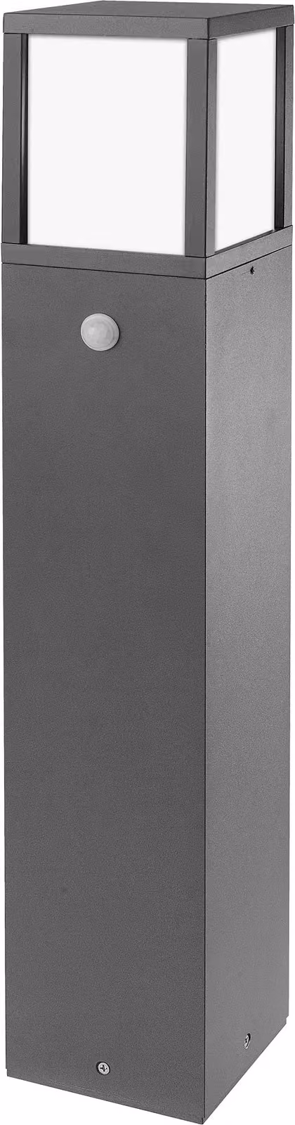 CMD 9018 Lampada da terra per esterni in alluminio antracite IP54 E27 altezza 65cm con rilevatore di movimento