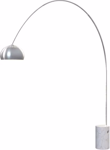 Piantana Contemporanea Turning Marmo Bianco Cilindro Metallo Cromo 1 Luce E27