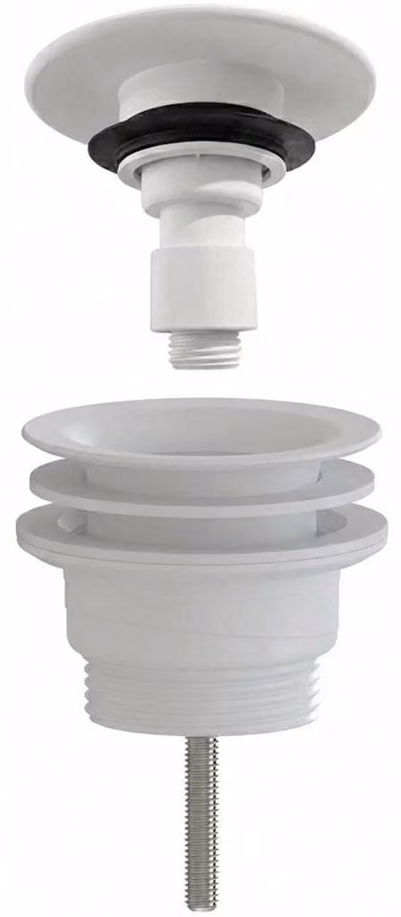 CERANO - Sifone per lavabo - 5/4" click-clack - universale - non chiudibile - plastica - bianco opaco