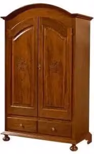 Armadio KIVIO in legno marrone con ante a battente e cassetti interni per camera da letto L: 125 cm, P: 61 cm, H: 200 cm