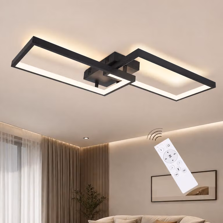 ZMH plafoniera nera LED dimmerabile con telecomando soggiorno camera da letto 40W metallo