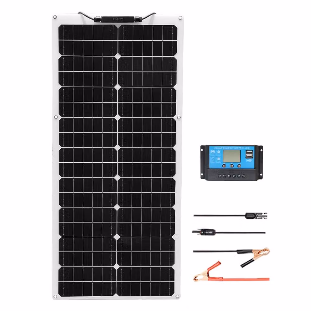 Pannello solare flessibile, con un'elevata efficienza del 21,8%, design leggero e portatile, kit solare da 12V e 50W