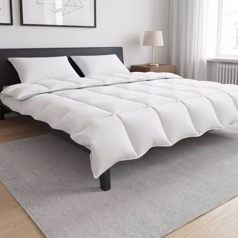 Set di piumoni e cuscini vidaXL traspirante in bambù e poliestere, Bianco, 200 x 240 cm