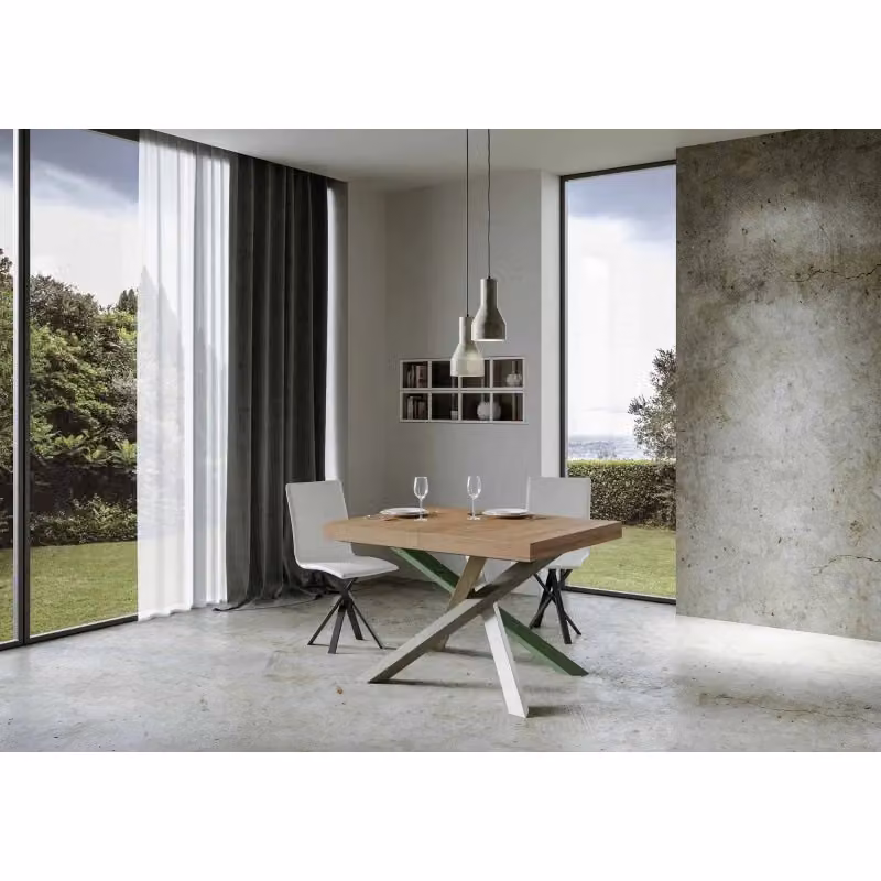 Tavolo allungabile Itamoby Volantis Premium in legno e metallo, L/P: 120 x 90 cm, estensibile fino a 224 cm, colore Quercia Natura – 2