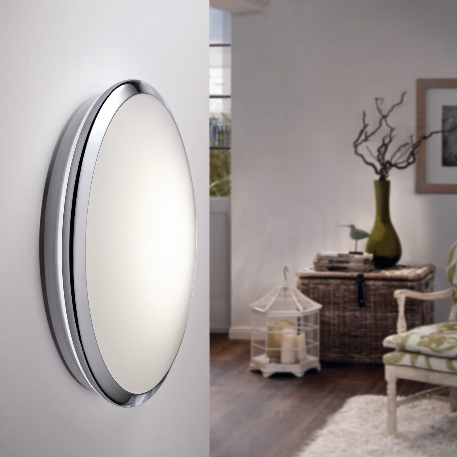 Manilva LED parete e soffitto Ø 38,5 cm bianco, cromo