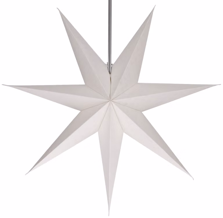 Stella pieghevole di carta illuminata dell'Avvento, stella di Natale 60 cm - Capella, bianco panna, decorazione per finestre a stella