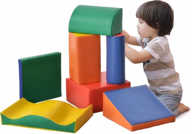 Set di 7 Blocchi da Costruzione Morbidi Minimal in Schiuma Multicolore per lo Sviluppo Creativo e Cognitivo – 1