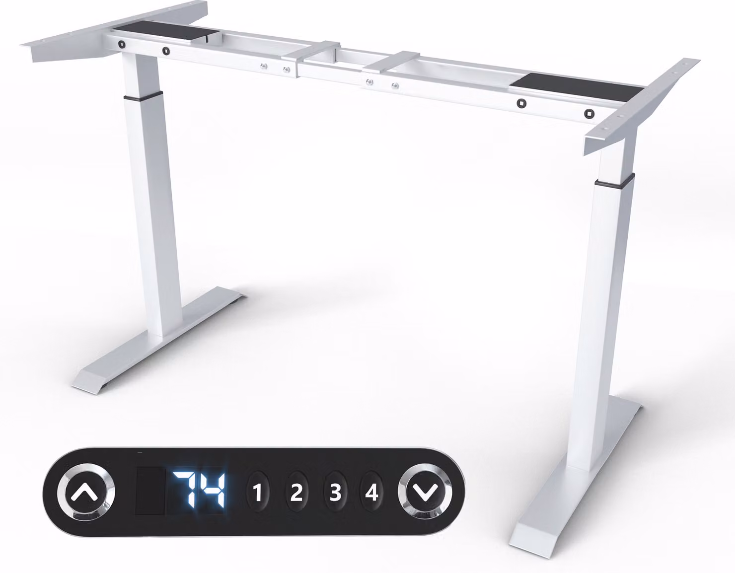 Struttura per scrivania regolabile in altezza - Telaio per tavolo - Telaio per scrivania da ufficio con doppio motore, regolazione elettrica dell'altezza, touchscreen e funzione di memoria - Bianco
