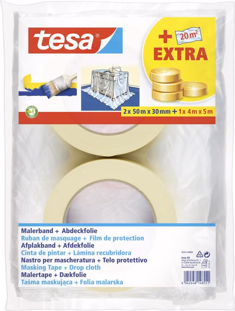 tesa Malerband Economy 2x 50m x 50mm + Folie