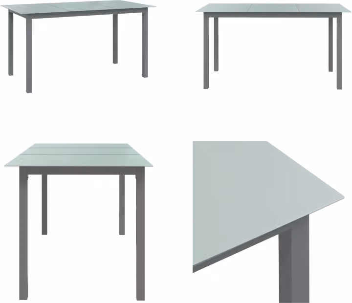 vidaXL Tavolo da giardino grigio chiaro 150x90x74 cm in alluminio e vetro - Tavolo da giardino - Tavoli da giardino - Tavolo - Tavoli
