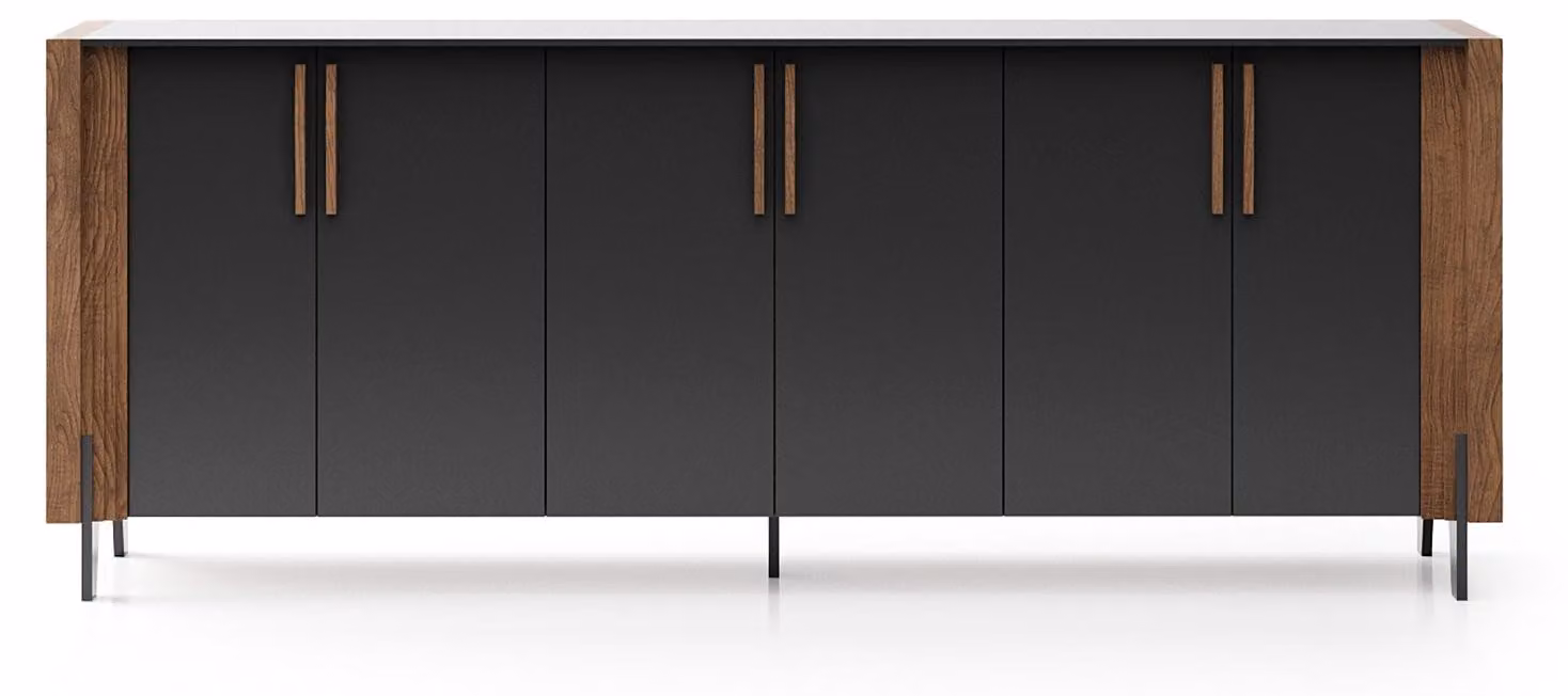 Schwarze Holz-Konsole modern, elegantes Design, vielseitig, langlebig